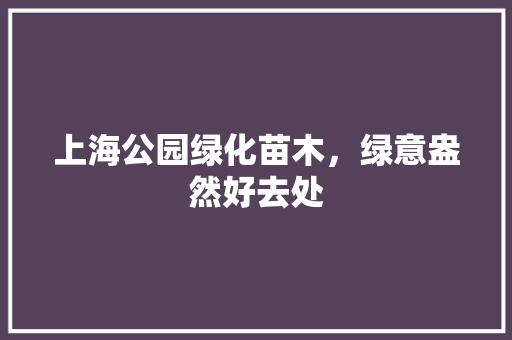 上海公园绿化苗木，绿意盎然好去处