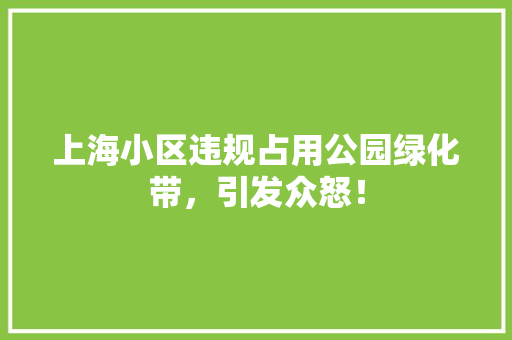 上海小区违规占用公园绿化带，引发众怒！