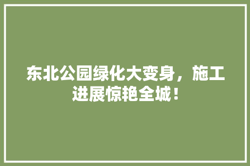 东北公园绿化大变身，施工进展惊艳全城！ 温室育苗