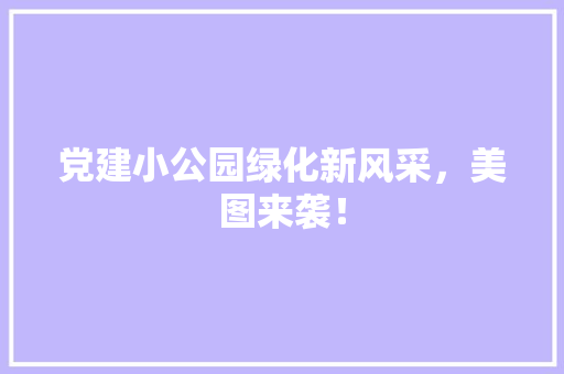 党建小公园绿化新风采，美图来袭！