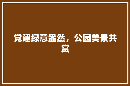 党建绿意盎然，公园美景共赏