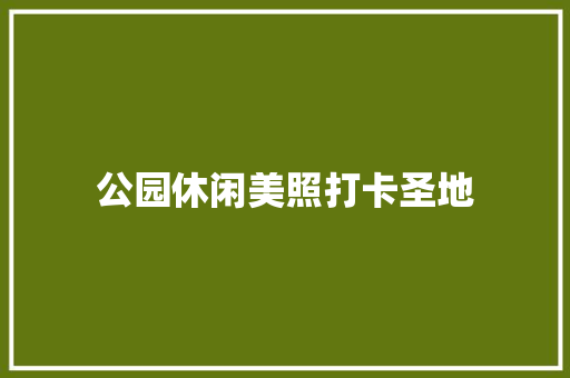 公园休闲美照打卡圣地