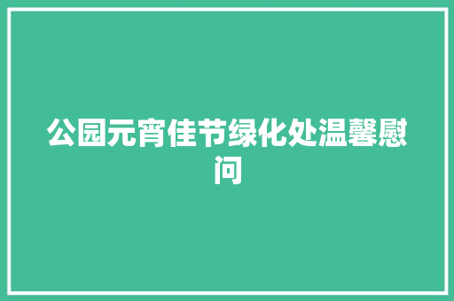 公园元宵佳节绿化处温馨慰问