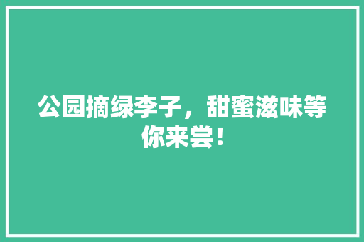 公园摘绿李子，甜蜜滋味等你来尝！