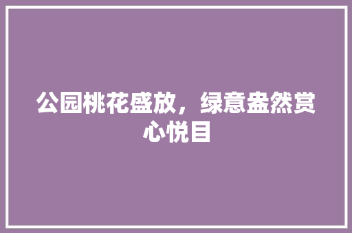 公园桃花盛放，绿意盎然赏心悦目