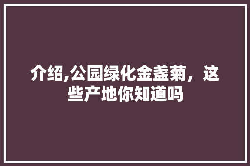 介绍,公园绿化金盏菊，这些产地你知道吗 水果育苗