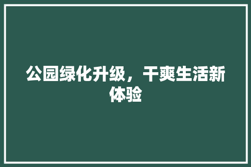 公园绿化升级，干爽生活新体验