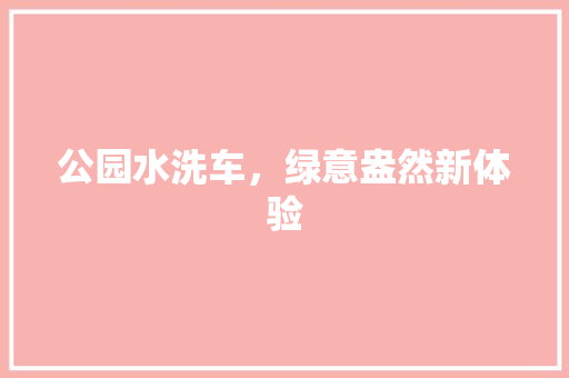 公园水洗车，绿意盎然新体验