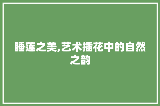 睡莲之美,艺术插花中的自然之韵