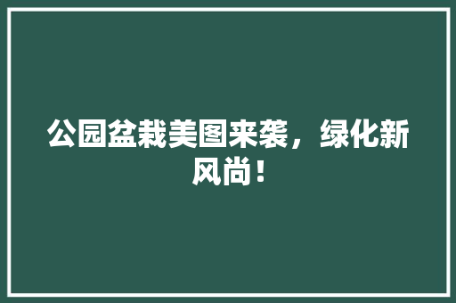 公园盆栽美图来袭，绿化新风尚！