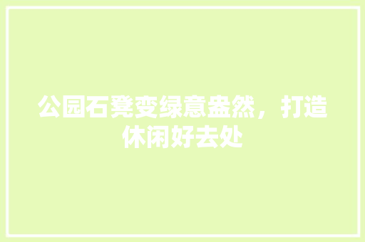 公园石凳变绿意盎然，打造休闲好去处