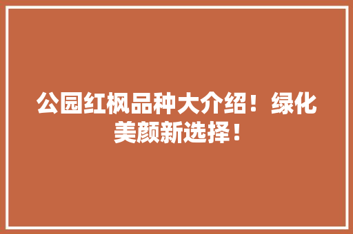 公园红枫品种大介绍！绿化美颜新选择！
