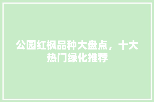 公园红枫品种大盘点，十大热门绿化推荐