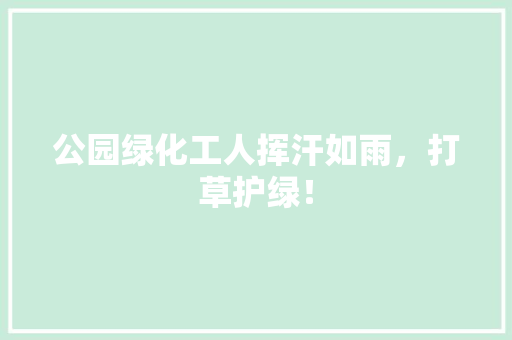 公园绿化工人挥汗如雨，打草护绿！