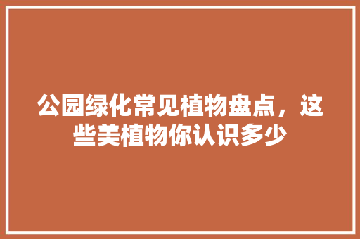 公园绿化常见植物盘点，这些美植物你认识多少