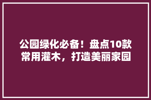 公园绿化必备！盘点10款常用灌木，打造美丽家园 无土育苗