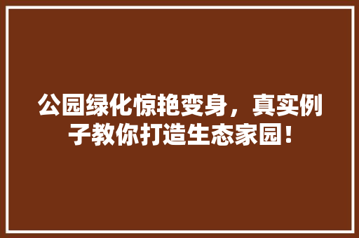 公园绿化惊艳变身，真实例子教你打造生态家园！