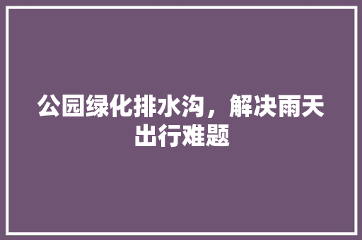 公园绿化排水沟，解决雨天出行难题