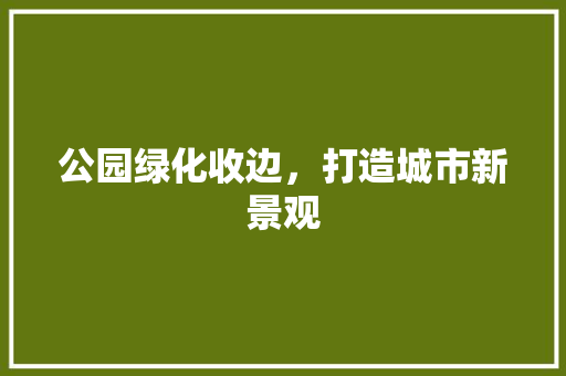 公园绿化收边，打造城市新景观