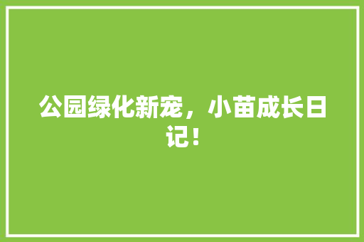 公园绿化新宠，小苗成长日记！