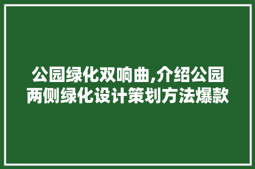 公园绿化双响曲,介绍公园两侧绿化设计策划方法爆款方法