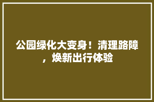公园绿化大变身！清理路障，焕新出行体验