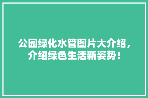 公园绿化水管图片大介绍，介绍绿色生活新姿势！