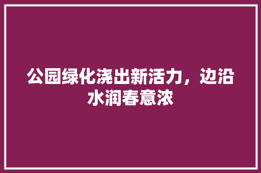 公园绿化浇出新活力，边沿水润春意浓