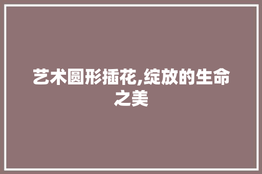 艺术圆形插花,绽放的生命之美 花卉育苗