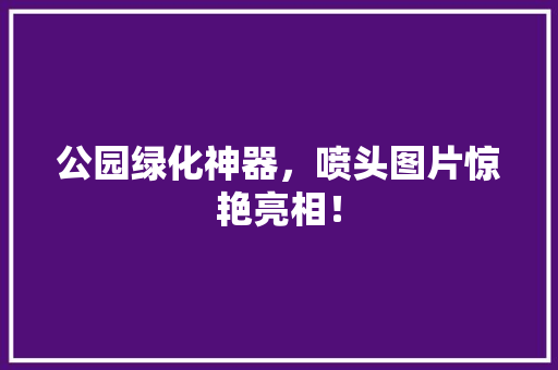 公园绿化神器，喷头图片惊艳亮相！
