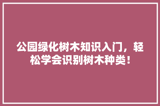 公园绿化树木知识入门，轻松学会识别树木种类！