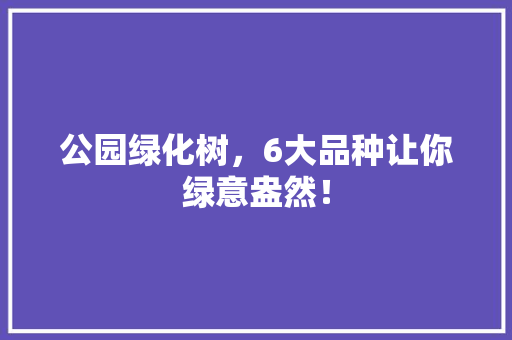 公园绿化树，6大品种让你绿意盎然！