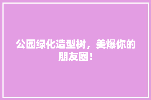 公园绿化造型树，美爆你的朋友圈！