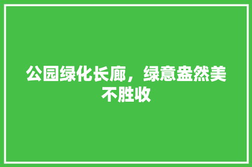公园绿化长廊，绿意盎然美不胜收