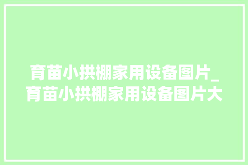 育苗小拱棚家用设备图片_育苗小拱棚家用设备图片大全