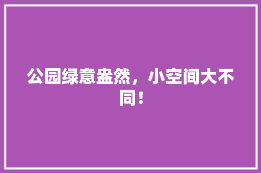 公园绿意盎然，小空间大不同！