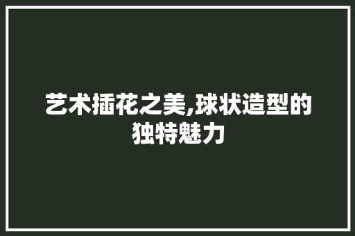 艺术插花之美,球状造型的独特魅力 育苗设备