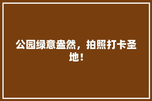 公园绿意盎然，拍照打卡圣地！