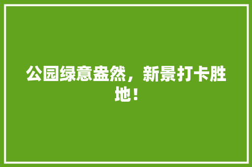 公园绿意盎然，新景打卡胜地！