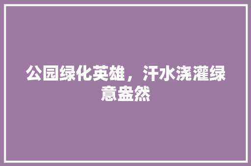 公园绿化英雄，汗水浇灌绿意盎然