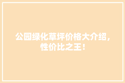公园绿化草坪价格大介绍，性价比之王！