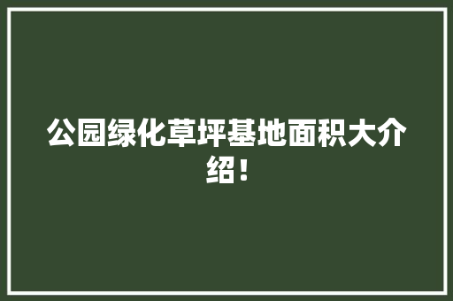 公园绿化草坪基地面积大介绍！
