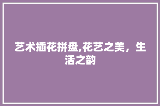艺术插花拼盘,花艺之美，生活之韵 无土育苗