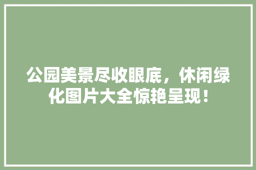 公园美景尽收眼底，休闲绿化图片大全惊艳呈现！