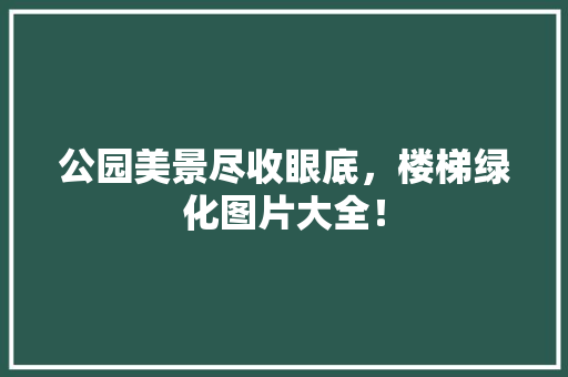 公园美景尽收眼底，楼梯绿化图片大全！