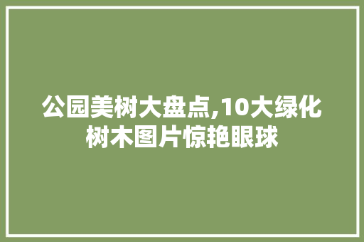 公园美树大盘点,10大绿化树木图片惊艳眼球