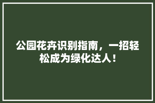 公园花卉识别指南，一招轻松成为绿化达人！