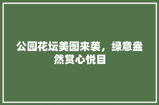 公园花坛美图来袭，绿意盎然赏心悦目
