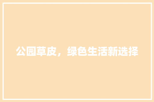 公园草皮，绿色生活新选择