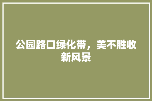 公园路口绿化带，美不胜收新风景
